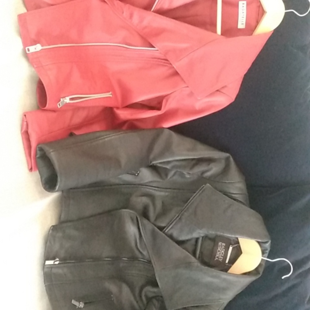 Brand new leather jackets one red one black... Both are smalls